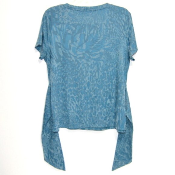 Simply Vera Vera Wang Women’s Blue Short Sleeve Tie Front Blouse - Size: Large - Picture 2 of 10